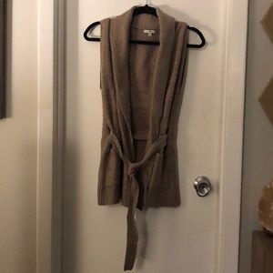 Gap sleeveless belted cardigan wool sweater XS